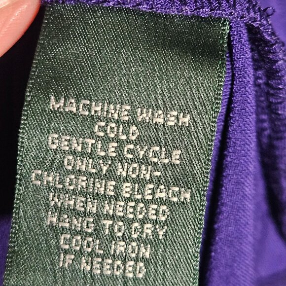 Ralph Lauren Purple Draped Jersey Long Sleeve Cocktail Dress Size 2 - Picture 12 of 14